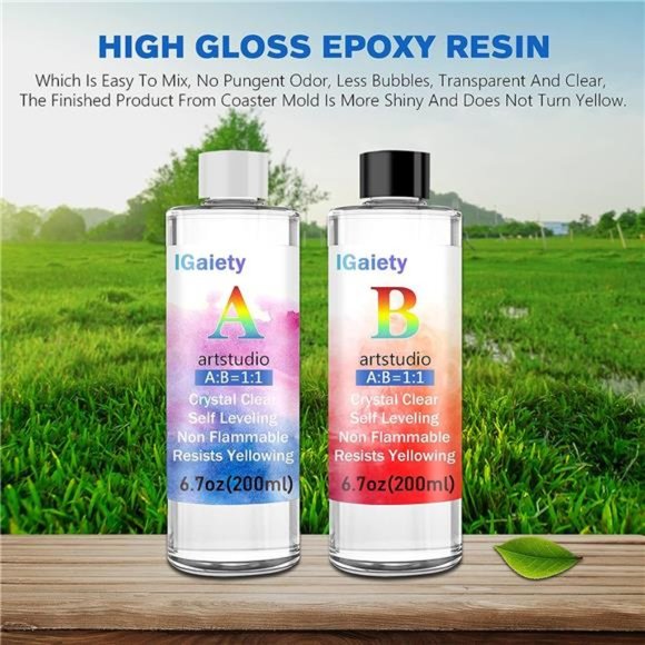 Resin Coaster Molds Silicone Kit Cutting Serving Board Mold with DIY Geode Tray - Picture 5 of 6